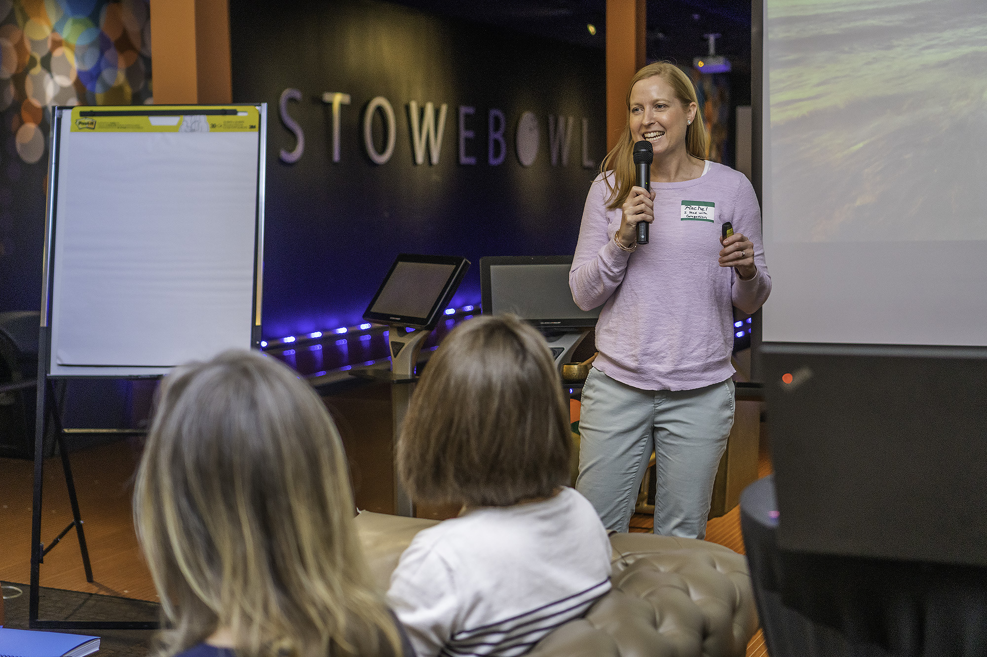 Rachel Vandenberg facilitating an early Accelerate leadership session
